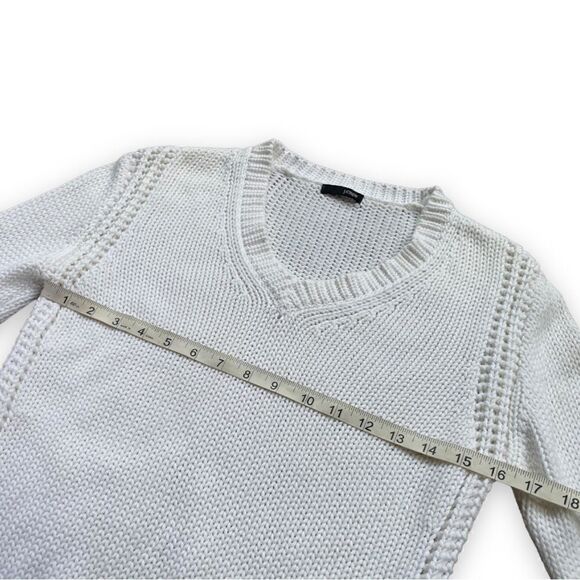 J Crew White Knit Crew Neck Loose Knit Sweater - Picture 8 of 9